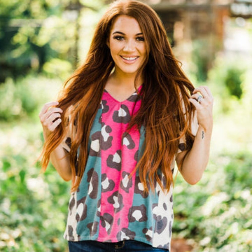 Trinity Leopard Print V-Neck Top